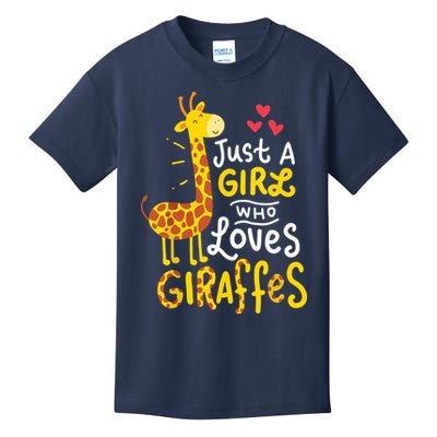 Who Loves Giraffes Cute Giraffe Lover Kids T-Shirt