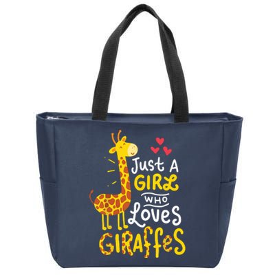 Who Loves Giraffes Cute Giraffe Lover Zip Tote Bag