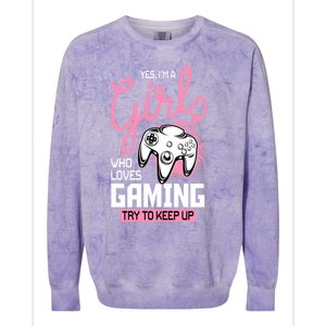 Who Loves Gaming Funny Video Gamer Funny Gift Colorblast Crewneck Sweatshirt