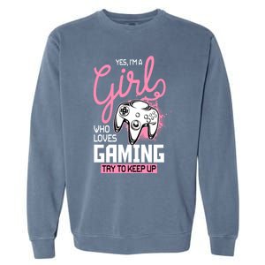 Who Loves Gaming Funny Video Gamer Funny Gift Garment-Dyed Sweatshirt