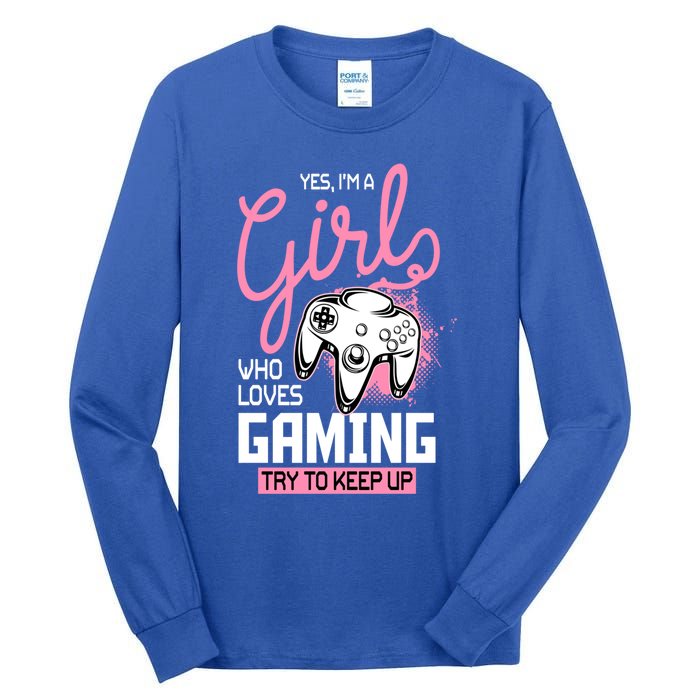 Who Loves Gaming Funny Video Gamer Funny Gift Tall Long Sleeve T-Shirt