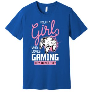 Who Loves Gaming Funny Video Gamer Funny Gift Premium T-Shirt