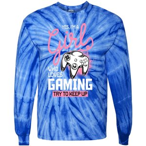 Who Loves Gaming Funny Video Gamer Funny Gift Tie-Dye Long Sleeve Shirt