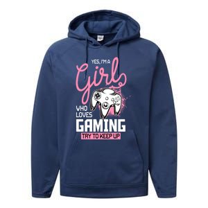 Who Loves Gaming Funny Video Gamer Funny Gift Performance Fleece Hoodie