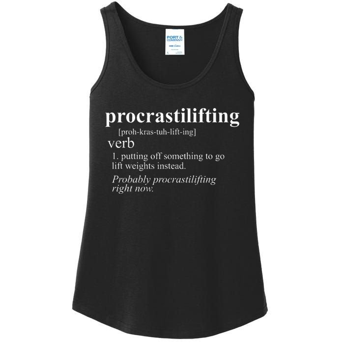 Weightlifting Lover Gifts Procrastilifting Funny Gym Workout Ladies Essential Tank