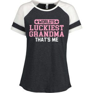 WorldS Luckiest Grandma ThatS Me Gift Enza Ladies Jersey Colorblock Tee