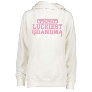 WorldS Luckiest Grandma ThatS Me Gift Womens Funnel Neck Pullover Hood