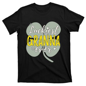 Womens Luckiest Granna Ever Cute St Patricks Day Gift For Mom T-Shirt