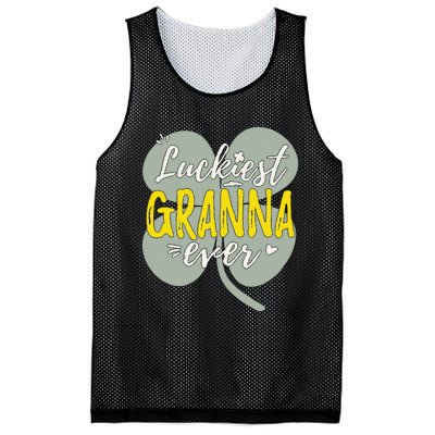 Womens Luckiest Granna Ever Cute St Patricks Day Gift For Mom Mesh Reversible Basketball Jersey Tank