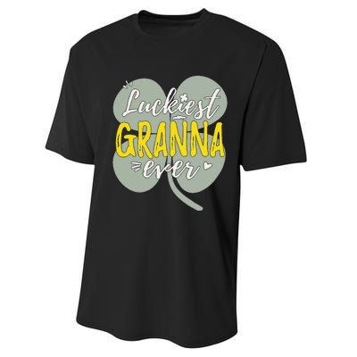 Womens Luckiest Granna Ever Cute St Patricks Day Gift For Mom Performance Sprint T-Shirt