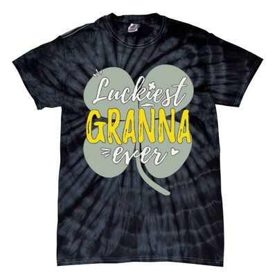 Womens Luckiest Granna Ever Cute St Patricks Day Gift For Mom Tie-Dye T-Shirt