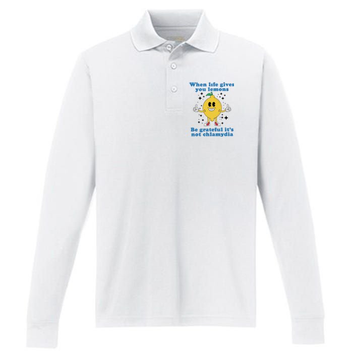 When Life Gives You Lemons Performance Long Sleeve Polo