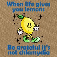 When Life Gives You Lemons Be Grateful Its Not Chlamydia Funny Cotton Canvas Backpack