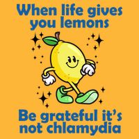 When Life Gives You Lemons Be Grateful Its Not Chlamydia Funny Sustainable Knit Beanie