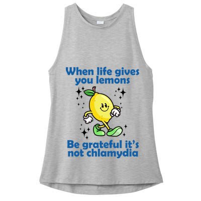 When Life Gives You Lemons Be Grateful Its Not Chlamydia Funny Ladies PosiCharge Tri-Blend Wicking Tank