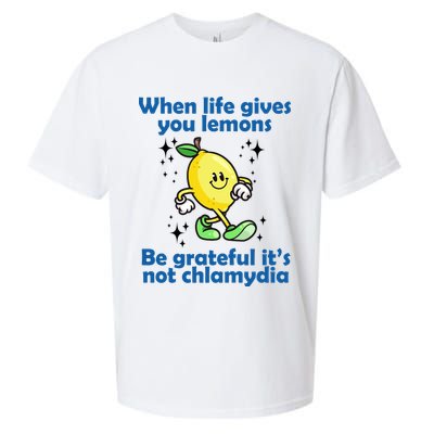 When Life Gives You Lemons Be Grateful Its Not Chlamydia Funny Sueded Cloud Jersey T-Shirt