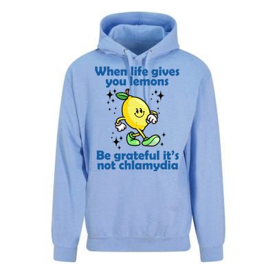 When Life Gives You Lemons Be Grateful Its Not Chlamydia Funny Unisex Surf Hoodie