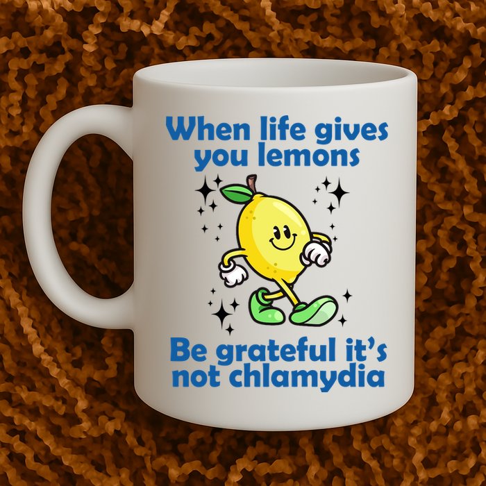 When Life Gives You Lemons Be Grateful Its Not Chlamydia Funny Mug