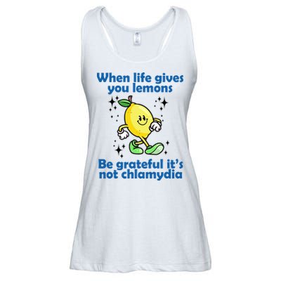 When Life Gives You Lemons Be Grateful Its Not Chlamydia Funny Ladies Essential Flowy Tank