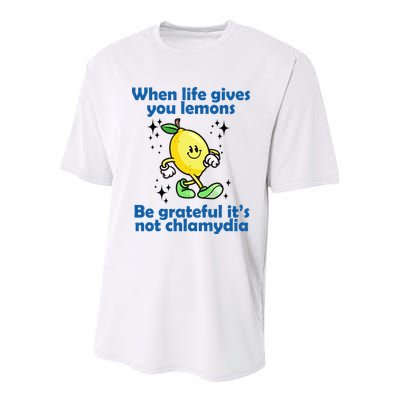 When Life Gives You Lemons Be Grateful Its Not Chlamydia Funny Youth Performance Sprint T-Shirt