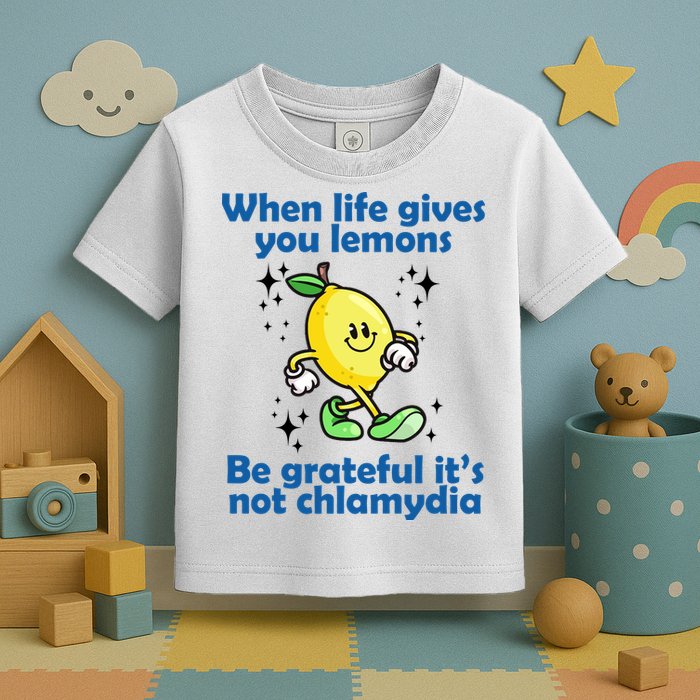 When Life Gives You Lemons Be Grateful Its Not Chlamydia Funny Toddler T-Shirt
