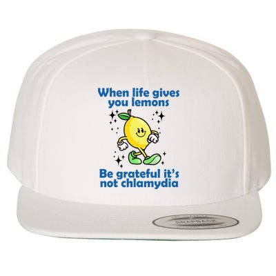 When Life Gives You Lemons Be Grateful Its Not Chlamydia Funny Wool Snapback Cap