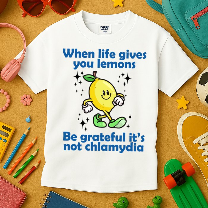When Life Gives You Lemons Be Grateful Its Not Chlamydia Funny Kids T-Shirt