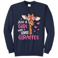 Who Loves Giraffes Cute Giraffe Lover Tall Sweatshirt