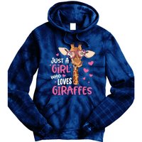 Who Loves Giraffes Cute Giraffe Lover Tie Dye Hoodie