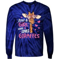 Who Loves Giraffes Cute Giraffe Lover Tie-Dye Long Sleeve Shirt