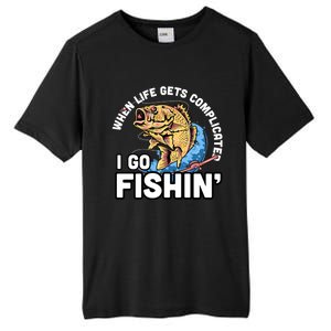 When Life Gets Complicated I Go Fishin Funny Fishing Tall Fusion ChromaSoft Performance T-Shirt