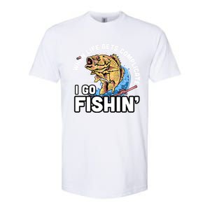 When Life Gets Complicated I Go Fishin Funny Fishing Softstyle CVC T-Shirt