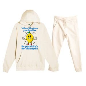 When Life Gives You Lemons Be Grateful ItS Not Chlamydia Premium Hooded Sweatsuit Set