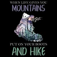 When Life Gives You Mountains Hiking Camping Mountaineering V-Neck T-Shirt