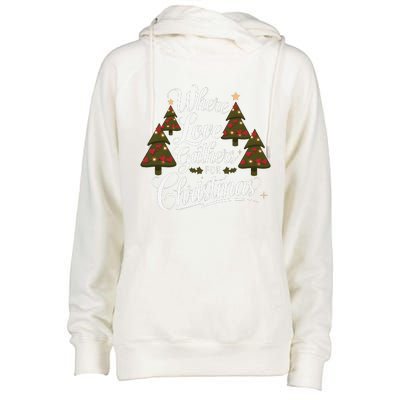 Where Love Gathers For Christmas A Heartfelt Holiday Womens Funnel Neck Pullover Hood