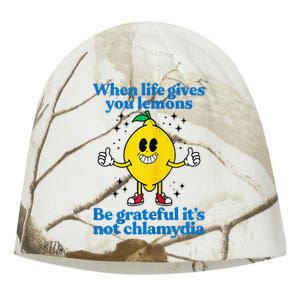 When Life Gives You Lemons Be Grateful ItS Not Chlamydia Kati - Camo Knit Beanie