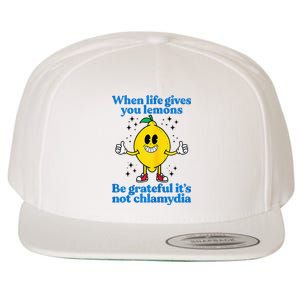 When Life Gives You Lemons Be Grateful ItS Not Chlamydia Wool Snapback Cap