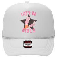 Western Lets Go Girls Bridal Bachelorette Party Matching High Crown Mesh Back Trucker Hat