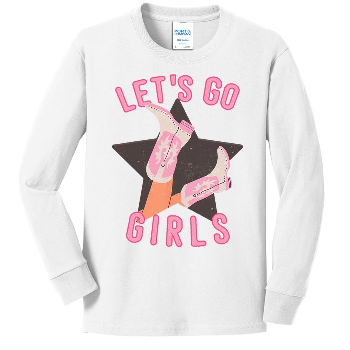 Western Lets Go Girls Bridal Bachelorette Party Matching Kids Long Sleeve Shirt