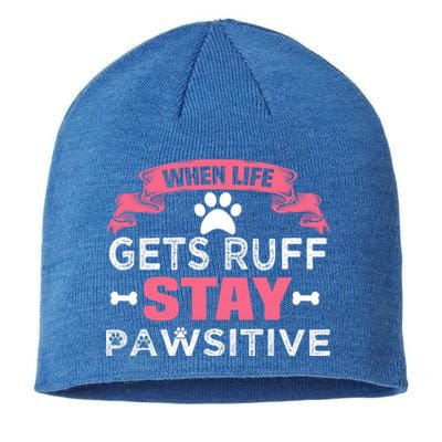 When Life Gets Ruff Stay Pawsitive Gift Sustainable Beanie