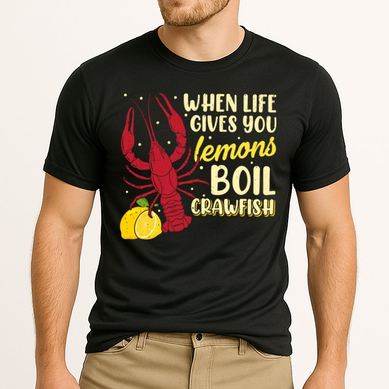 When Lifes Gives You Lemons Boil Crawfish Season Gift Cooling Performance Crew T-Shirt