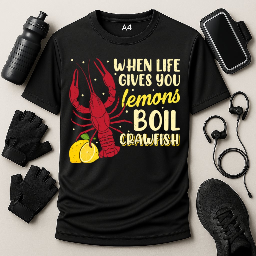 When Lifes Gives You Lemons Boil Crawfish Season Gift Cooling Performance Crew T-Shirt