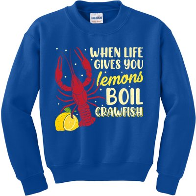 When Lifes Gives You Lemons Boil Crawfish Season Gift Kids Sweatshirt