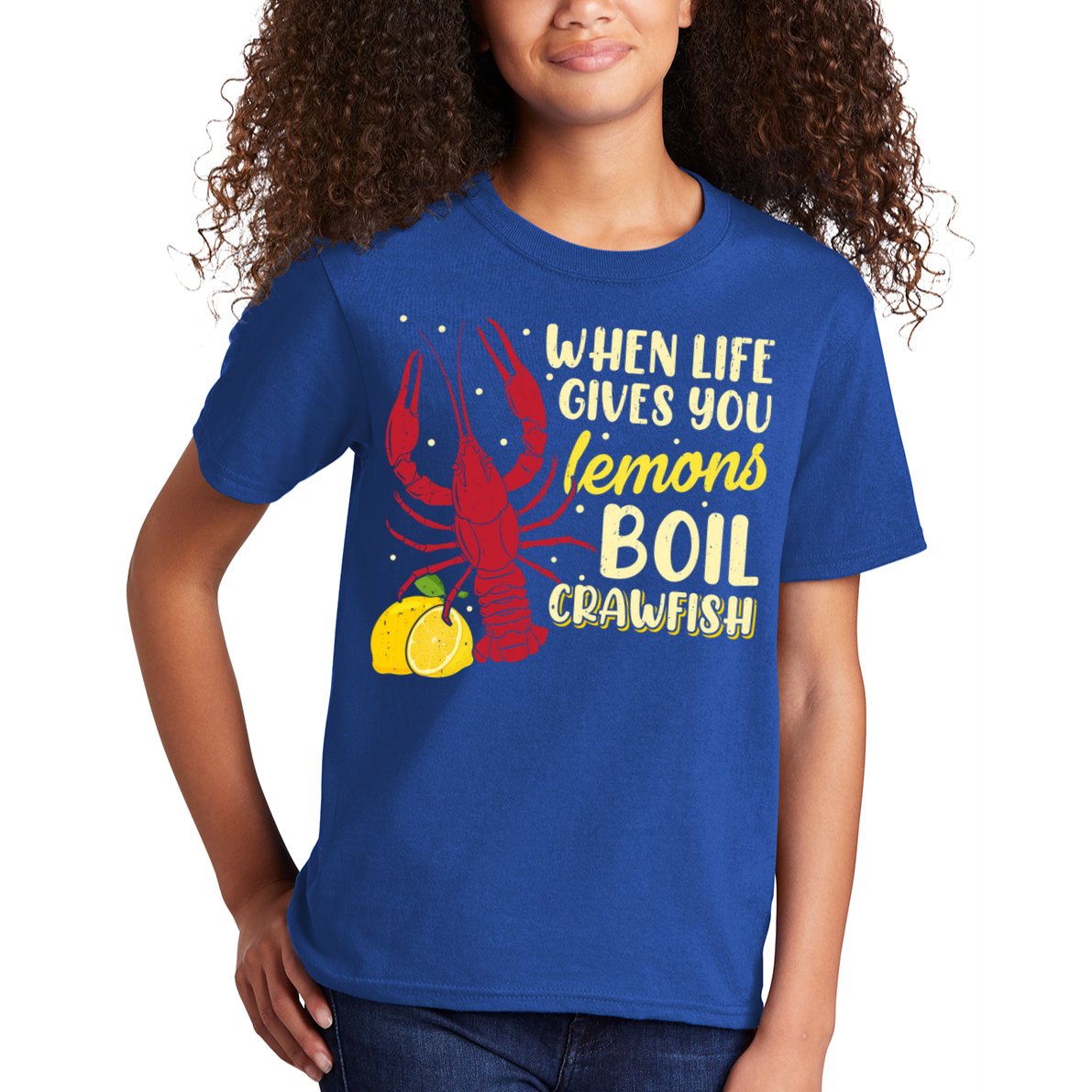 When Lifes Gives You Lemons Boil Crawfish Season Gift Kids T-Shirt