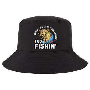 When Life Gets Complicated I Go Fishin Funny Fishing Cool Comfort Performance Bucket Hat