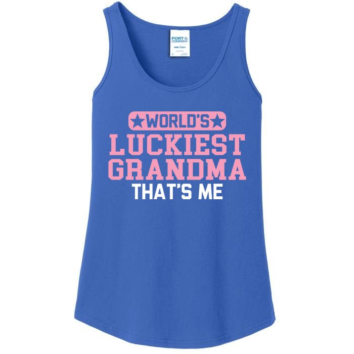 WorldS Luckiest Grandma ThatS Me Gift Ladies Essential Tank