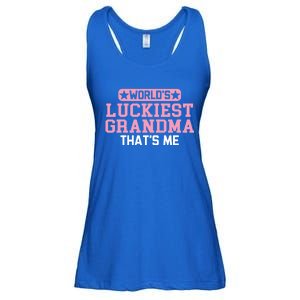 WorldS Luckiest Grandma ThatS Me Gift Ladies Essential Flowy Tank