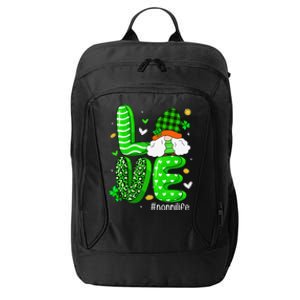 Womens Love Gnome Nonni Life Leopard Shamrock Saint Patrick's Day City Backpack