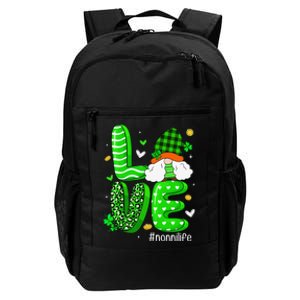 Womens Love Gnome Nonni Life Leopard Shamrock Saint Patrick's Day Daily Commute Backpack