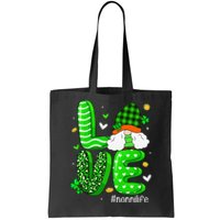 Womens Love Gnome Nonni Life Leopard Shamrock Saint Patrick's Day Tote Bag